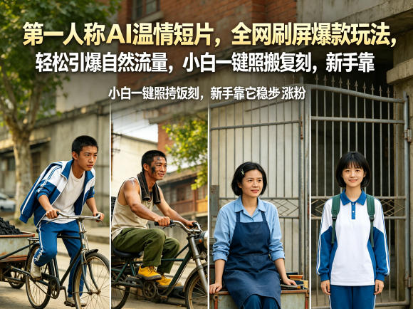 第一人称AI温情短片，全网刷屏爆款玩法，轻松引爆自然流量，小白一键照搬复刻，新手靠它稳步涨粉-冒泡网