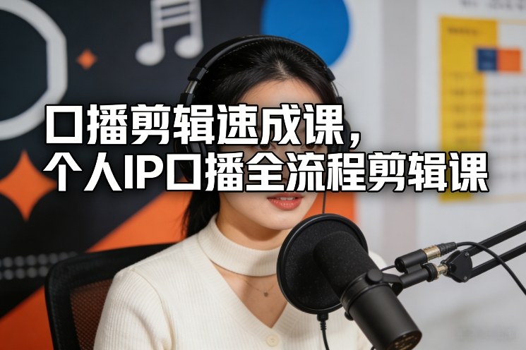 口播剪辑速成课，个人IP口播全流程剪辑课-冒泡网