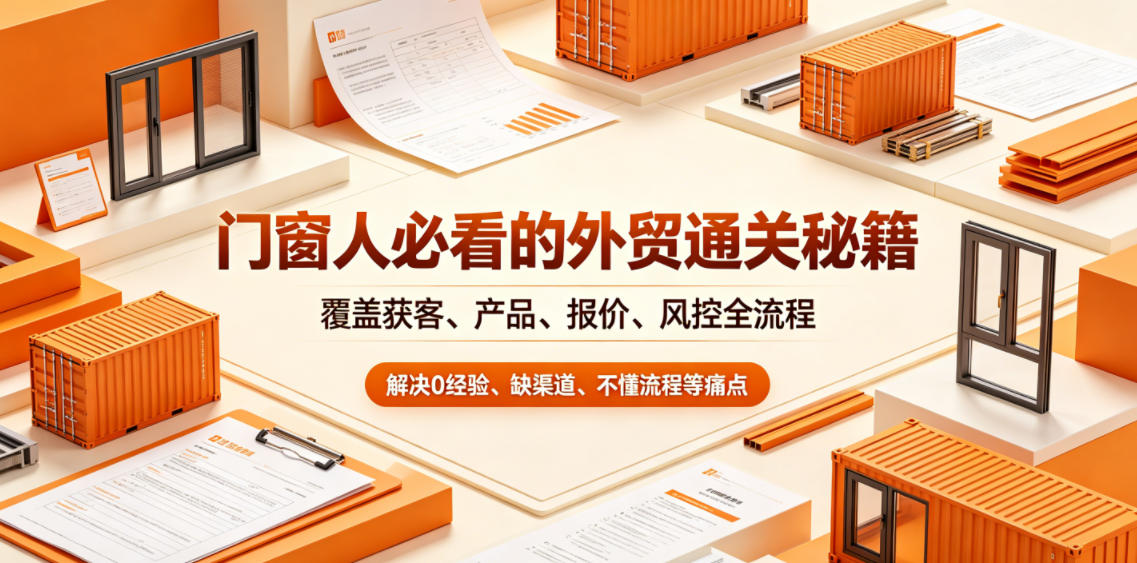门窗人必看的外贸通关秘籍，块覆盖获客、产品、报价、风控全流程，解决0经验、缺渠道、不懂流程等痛点-冒泡网