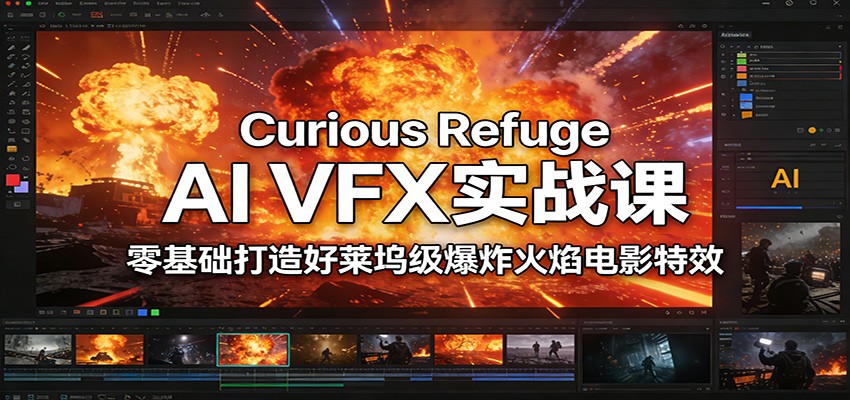 Curious Refuge AI VFX实战课，零基础打造好莱坞级爆炸火焰电影特效-冒泡网