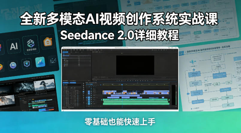 全新多模态AI视频创作系统实战课，Seedance 2.0详细教程，零基础也能快速上手-冒泡网