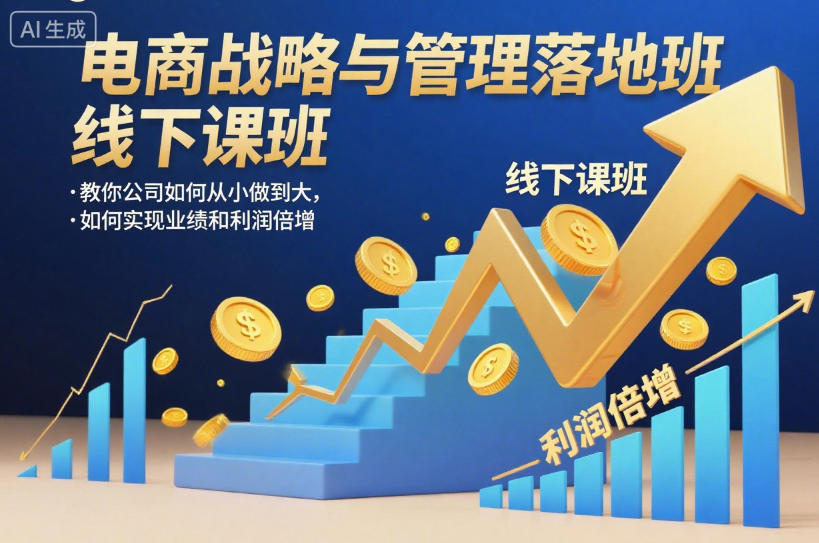 电商战略与管理落地班线下课，教你公司如何从小做到大，如何实现业绩和利润倍增【录音】-冒泡网