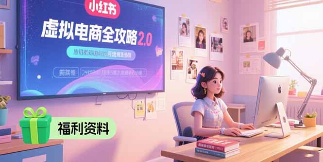 虚拟电商全攻略2.0，开店选品实操流程，账号定位、货源发布、笔记发布技巧-冒泡网