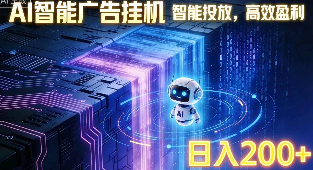 ai智能广告挂机项目，合规挂载广告即可赚取收益，单日收益可达400～500+-冒泡网