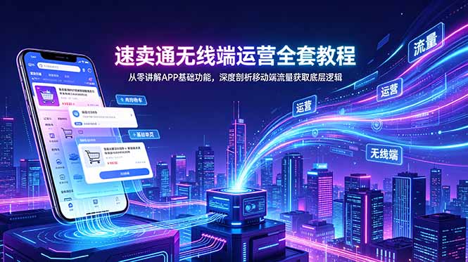 速卖通无线端运营全套教程，从零讲解APP基础功能，深度剖析移动端流量获取底层逻辑-冒泡网