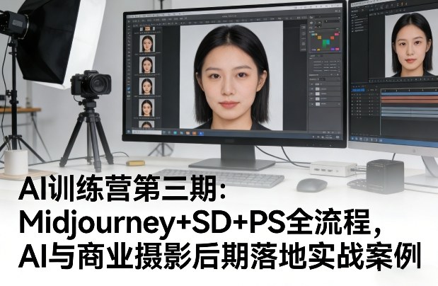 AI训练营第三期：Midjourney+SD+PS全流程，AI与商业摄影后期落地实战案例-冒泡网