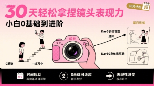 30天轻松拿捏镜头表现力，小白0基础到进阶-冒泡网
