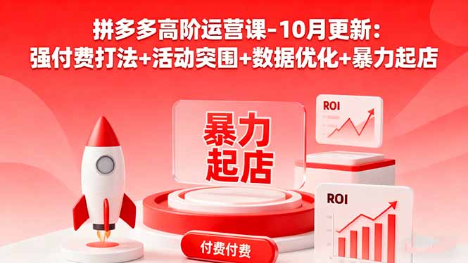 4d0597f679952ac2f6e79a08d870209d.jpeg 拼多多高阶运营课-10月更新:强付费打法+活动突围+数据优化+暴力起店