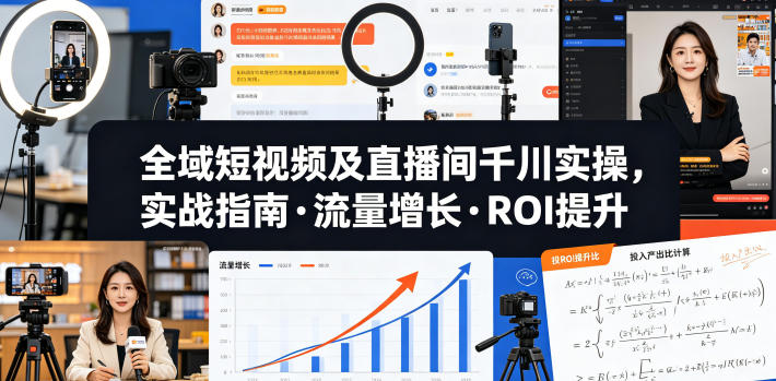 全域短视频及直播间千川实操，实战指南·流量增长·ROI提升(更新)-冒泡网