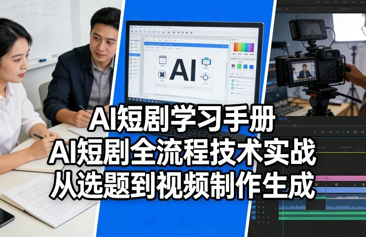 AI短剧学习手册，AI短剧全流程技术实战，从选题到视频制作生成-冒泡网