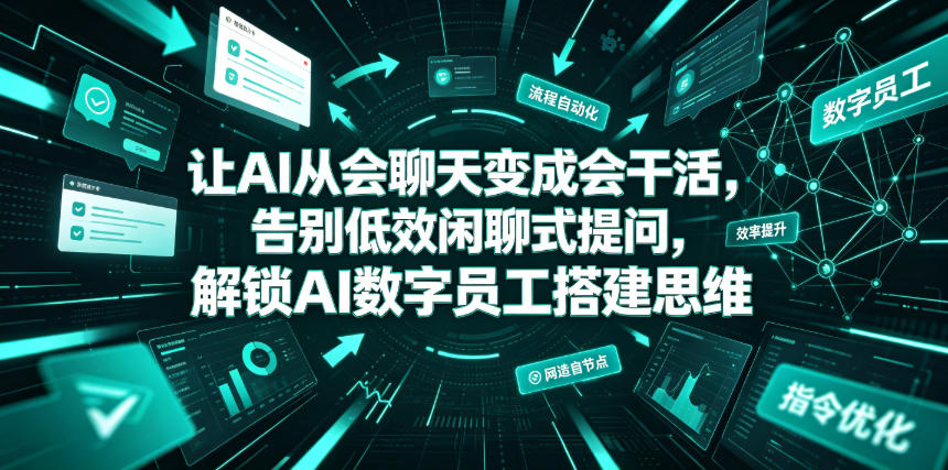 让AI从会聊天变成会干活,告别低效闲聊式提问,解锁AI数字员工搭建思维-蜗牛学社