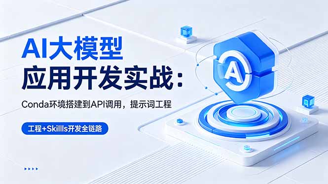 AI 大模型应用开发实战：Conda环境搭建到API调用，提示词工程+Skills开发全链路-冒泡网