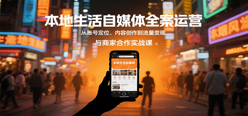 本地生活自媒体全案运营，从账号定位、内容创作到流量变现与商家合作实战课-冒泡网