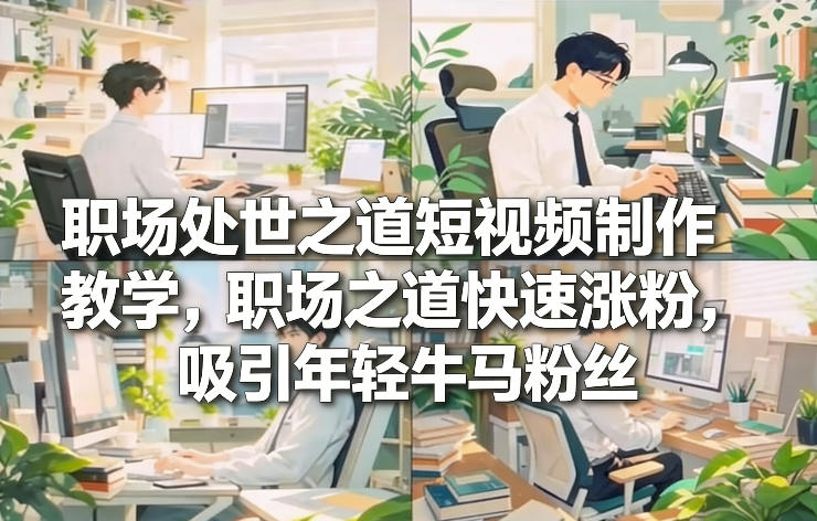 58022667fbf882ad9042b1ef6c8c4a37.jpeg 职场处世之道短视频制作教学,职场之道快速涨粉,吸引年轻牛马粉丝