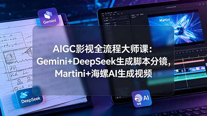 AIGC影视全流程大师课：Gemini+DeepSeek生成脚本分镜，Martini+海螺AI生成视频-冒泡网