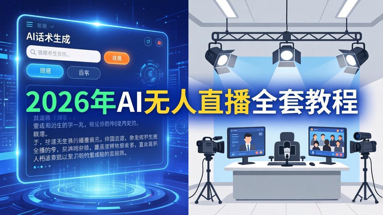 2026年AI无人直播全套教程：OBS安装+软件配置+直播间搭建+话术生成+一键开播实操-冒泡网