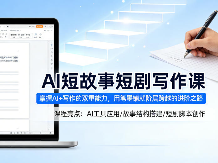 58f8403ea440e15bace1bc55bce44376.jpeg AI短故事短剧写作课,掌握AI+写作的双重能力,用笔墨铺就阶层跨越的进阶之路