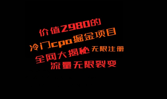 价值2980的CPA掘金项目大揭秘，号称当天收益200+，不见收益包赔双倍-冒泡网