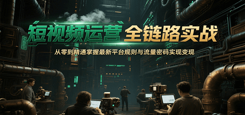短视频运营全链路实战，从零到精通掌握最新平台规则与流量密码实现变现-冒泡网