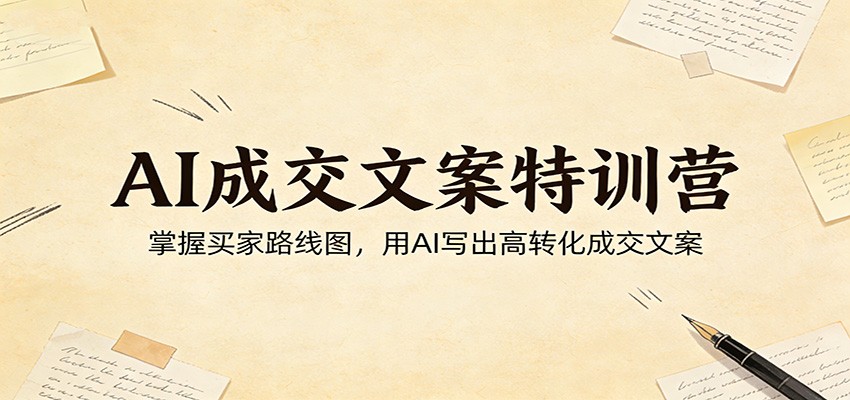 AI成交文案特训营：掌握买家路线图，用AI写出高转化成交文案-冒泡网