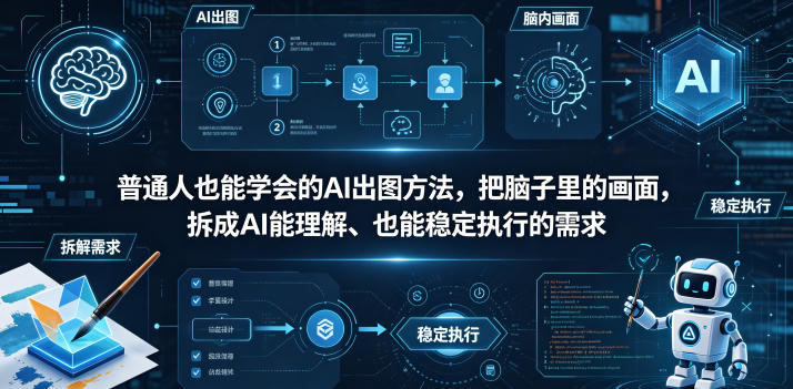 普通⼈也能学会的AI出图⽅法，把脑子里的画面，拆成AI能理解、也能稳定执行的需求【文档】-冒泡网