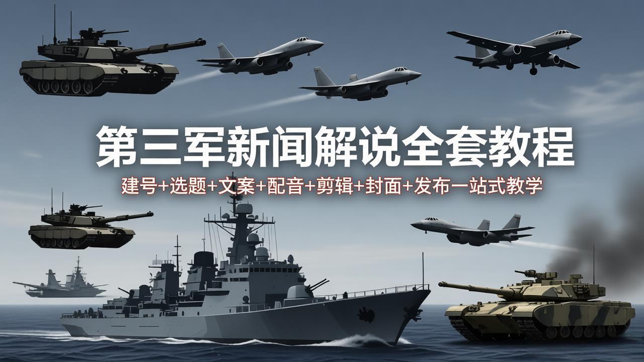 第三军迷新闻解说全套教程：建号+选题+文案+配音+剪辑+封面+发布一站式教学-冒泡网