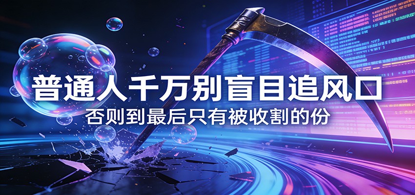 付费文章《通人千万别盲目追风口》否则到最后只有被收割的份-冒泡网