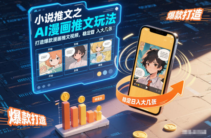 小说推文之AI漫画推文玩法，打造爆款漫画推文视频，稳定日入大几张-冒泡网
