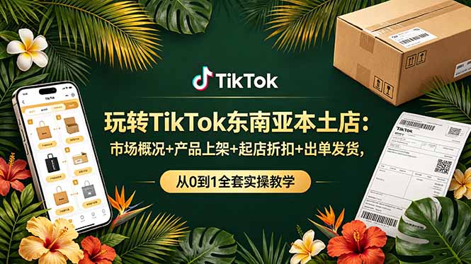 玩转TikTok东南亚本土店：市场概况+产品上架+起店折扣+出单发货，从0到1全套实操教学-蜗牛学社
