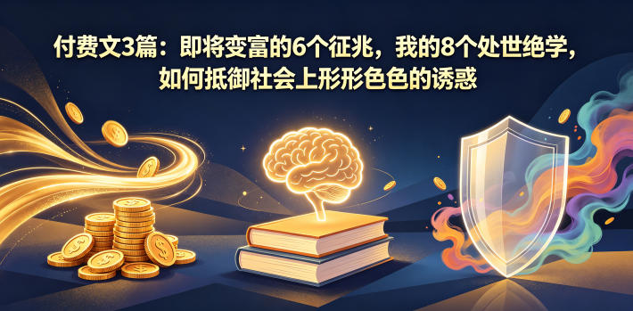 6547c496e3990a4ae90074481cb2722e.jpeg 付费文3篇:即将变富的6个征兆,我的8个处世绝学,如何抵御社会上形形色色的诱惑