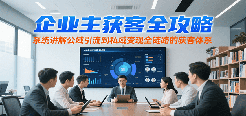 企业主获客全攻略，系统讲解公域引流到私域变现全链路的获客体系-冒泡网