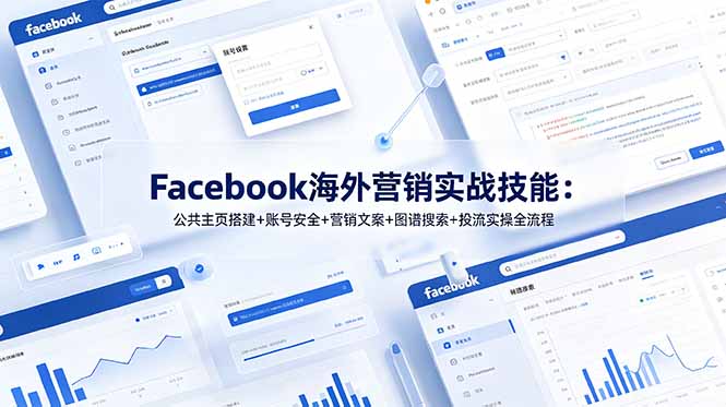 Facebook海外营销实战技能：公共主页搭建+账号安全+营销文案+图谱搜索+投流实操全流程-蜗牛学社