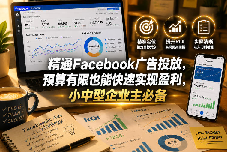 精通Facebook广告投放，预算有限也能快速实现盈利，小中型企业主必备【原创双语字幕】-冒泡网