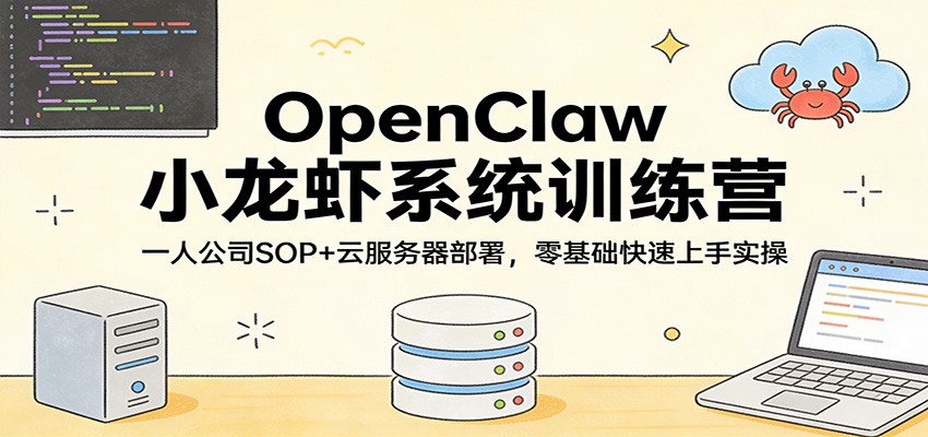 OpenClaw小龙虾系统训练营：一人公司SOP，云服务器部署，零基础快速上手实操-冒泡网