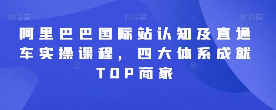 阿里巴巴国际站认知及直通车实操课程，四大体系成就TOP商家-冒泡网