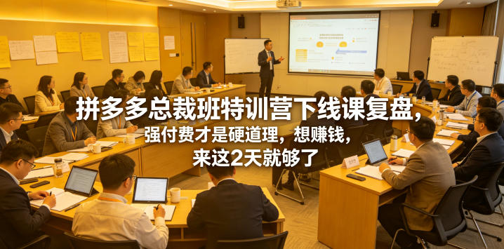 6c57bc748354d14c910f1097eb5f0b7d.jpeg 拼多多总裁班特训营下线课复盘,强付费才是硬道理,想賺钱,来这2天就够了
