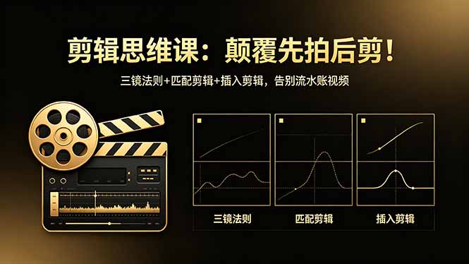 剪辑思维课：颠覆先拍后剪！三镜法则+匹配剪辑+插入剪辑，告别流水账视频-冒泡网