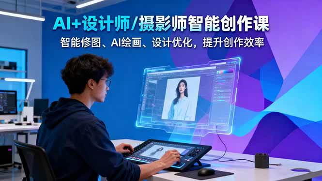 AI+设计师/摄影师智能创作课：智能修图、AI绘画、设计优化，提升创作效率-冒泡网