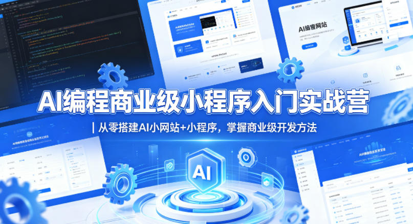 AI编程商业级小程序入门实战营｜从零搭建AI小网站+小程序，掌握商业级开发方法-冒泡网