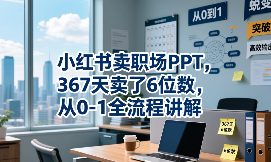72aa5d896652038a1321eed96c26338f.jpeg 小红书卖职场PPT,367天卖了6位数,从0-1全流程讲解