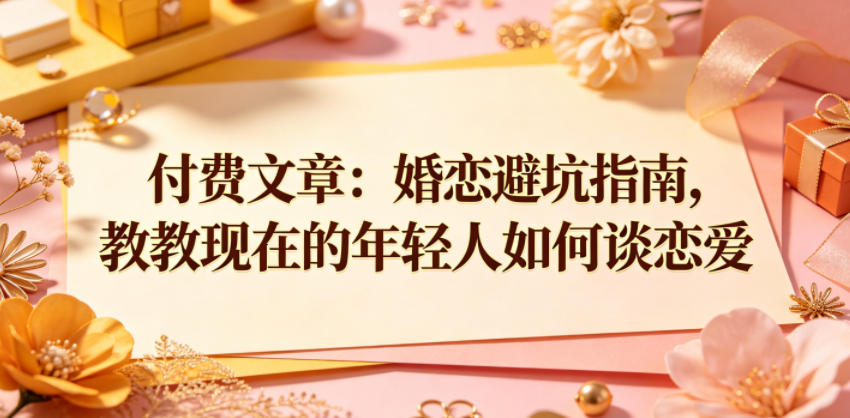73c855bab0658476837f48d7e3ed8c83.jpeg 付费文章:婚恋避坑指南,教教现在的年轻人如何谈恋爱