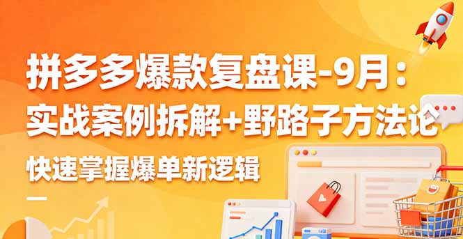 拼多多爆款复盘课-9月：实战案例拆解+野路子方法论，快速掌握爆单新逻辑-冒泡网