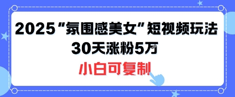 不露脸也能火！2025“氛围感美女”短视频玩法，30天涨粉5W小白可复制-冒泡网
