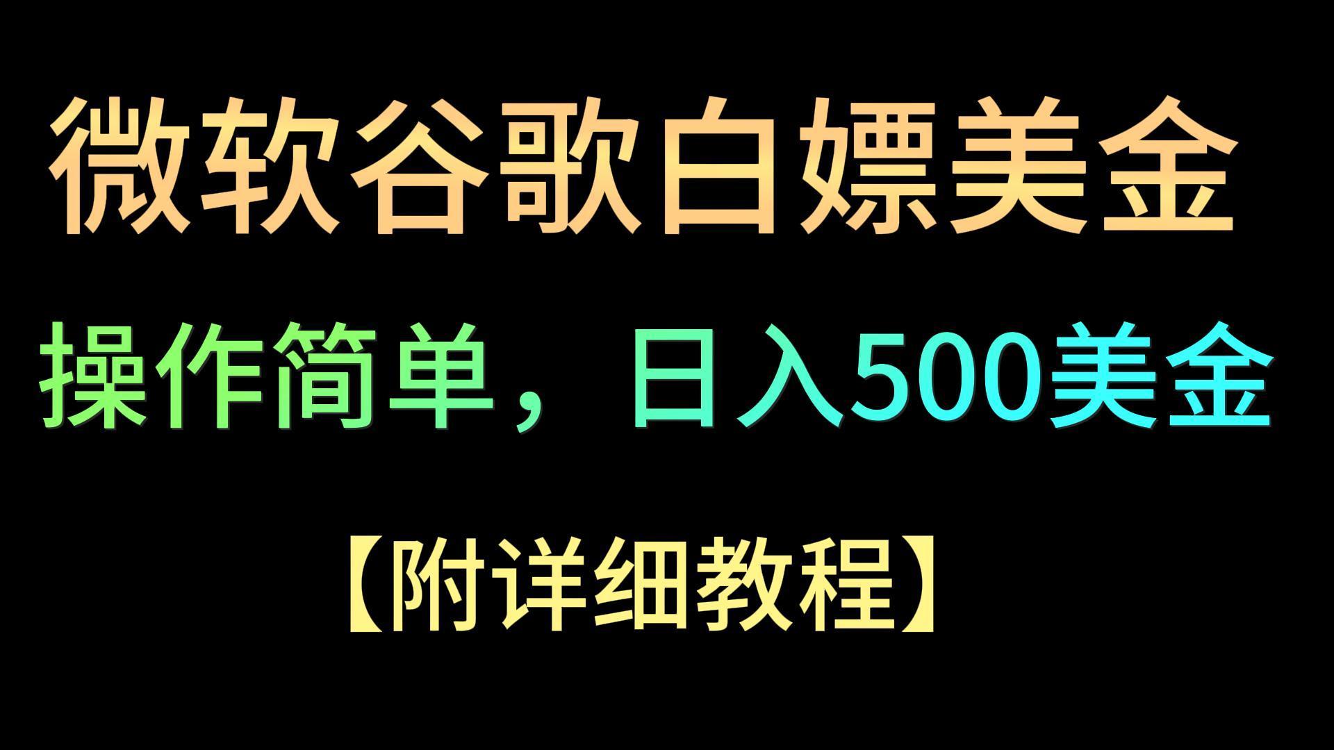 微软谷歌项目3.0，轻松日赚500+美金，操作简单，小白也可轻松入手！-冒泡网