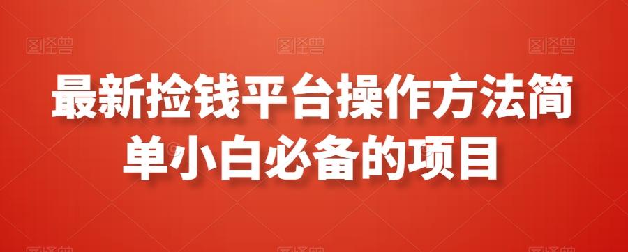 最新捡钱平台操作方法简单小白必备的项目-冒泡网