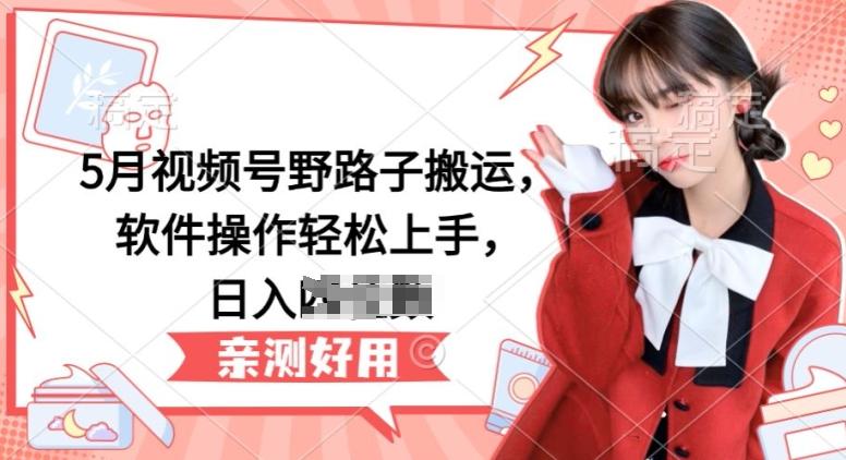 5月视频号野路子搬运，软件操作轻松上手，日入三位数【揭秘】-冒泡网