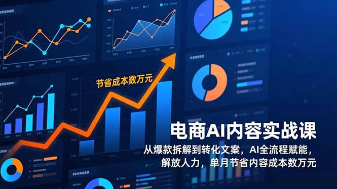 电商AI内容实战课，从爆款拆解到转化文案，AI全流程赋能，解放人力，单月节省内容成本数万元-蜗牛学社