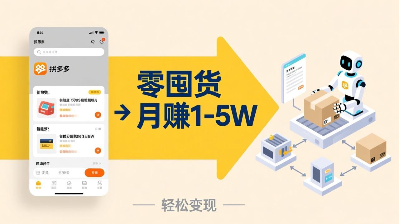 79e8f240f8643e7988d4a6bc5f120f47.jpeg 不用囤货不用跑单!拼多多虚拟玩法,机器人管理发货和客服,帮你月赚 1-5W