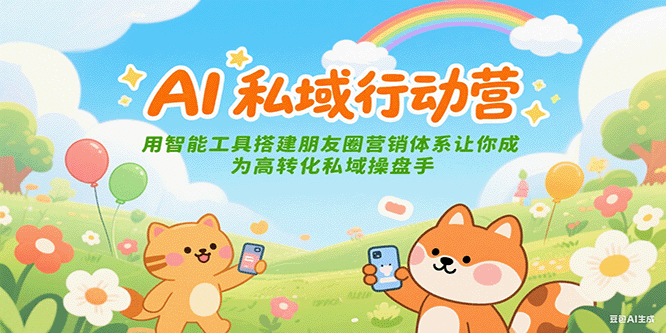AI私域行动营:用智能工具搭建朋友圈营销体系让你成为高转化私域操盘手-冒泡网