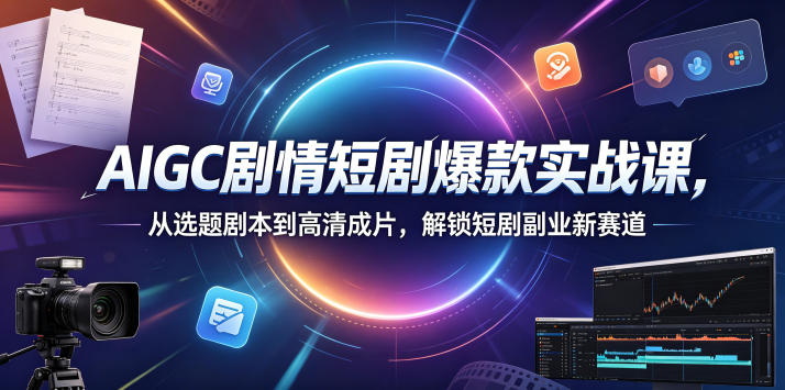 7a519d9954dacd19d6f31e30e745a51d.jpeg AIGC剧情短剧爆款实战课,从选题剧本到高清成片,解锁短剧副业新赛道